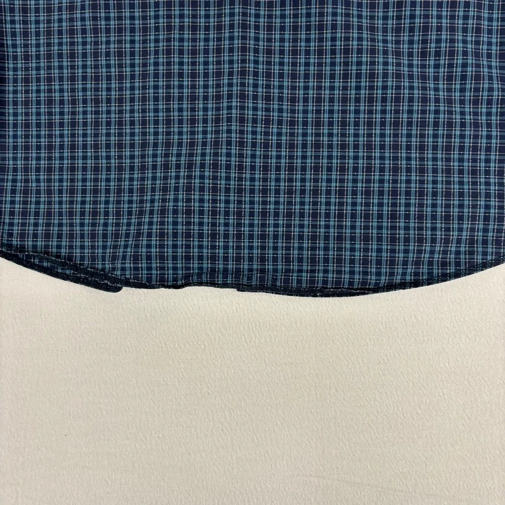 Northwest Territory Shirt Men 2XLT Blue Plaid Pearl Snap Outdoors Casual/Dress